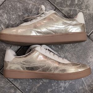 Dolce Vita Silver and White Sneakers